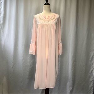 Vintage Shadowline sheer nursing nightgown nightie pink M